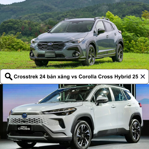 So sánh Crosstrek 2024 vs Corolla Cross Hybrid 2025