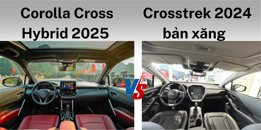 So sánh Crosstrek 2024 vs Corolla Cross Hybrid 2025 3 Noi that va Tien nghi 1