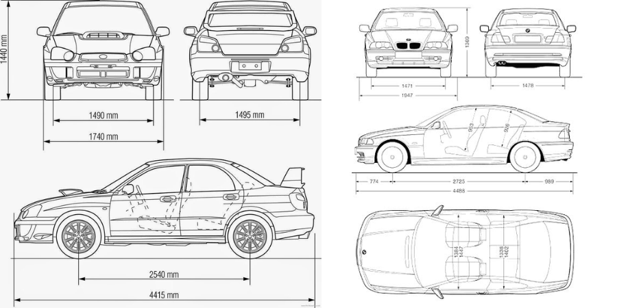 Kích thước xe 5 chỗ – Chi tiết từng thông số