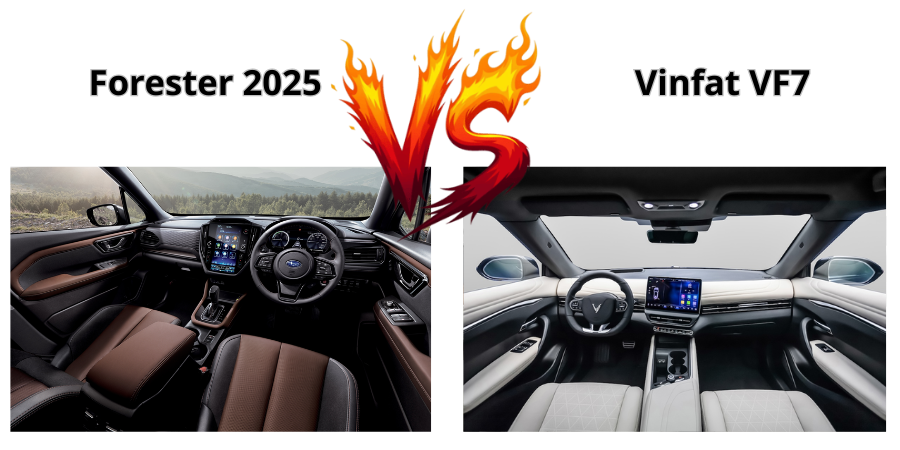 Subaru Forester 2025 vs VF7 nội thất