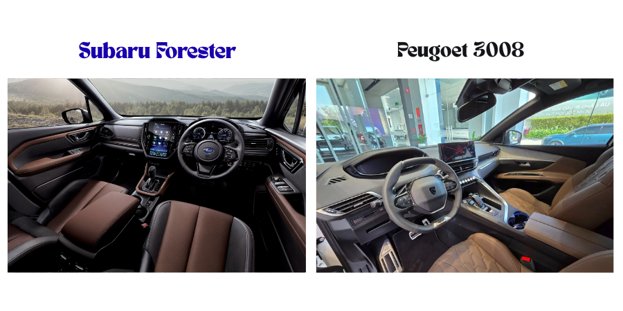 Nội thất Forester 2025 và Peugeot 3008