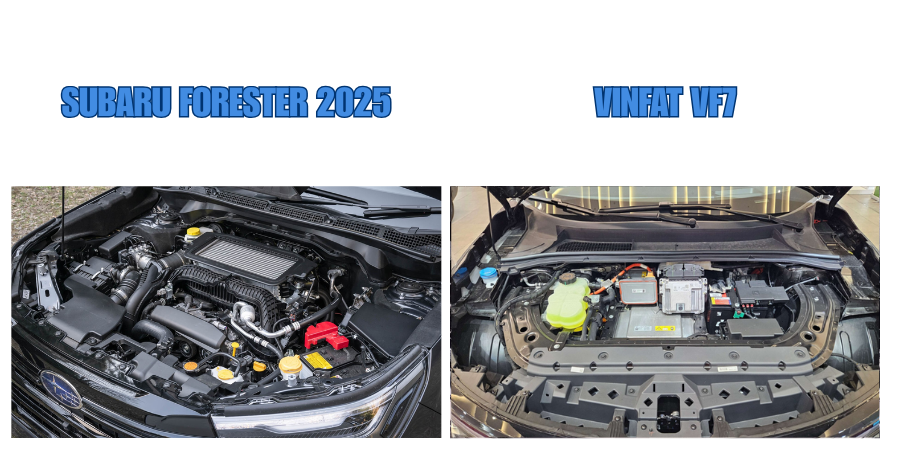 Subaru Forester 2.5 2025 vs VinFast VF7 về động cơ